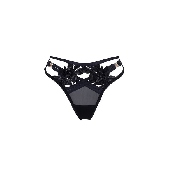 Bluebella Women's Ophelia High-Waist Thong, Black, 12 - Picture 1 of 1
